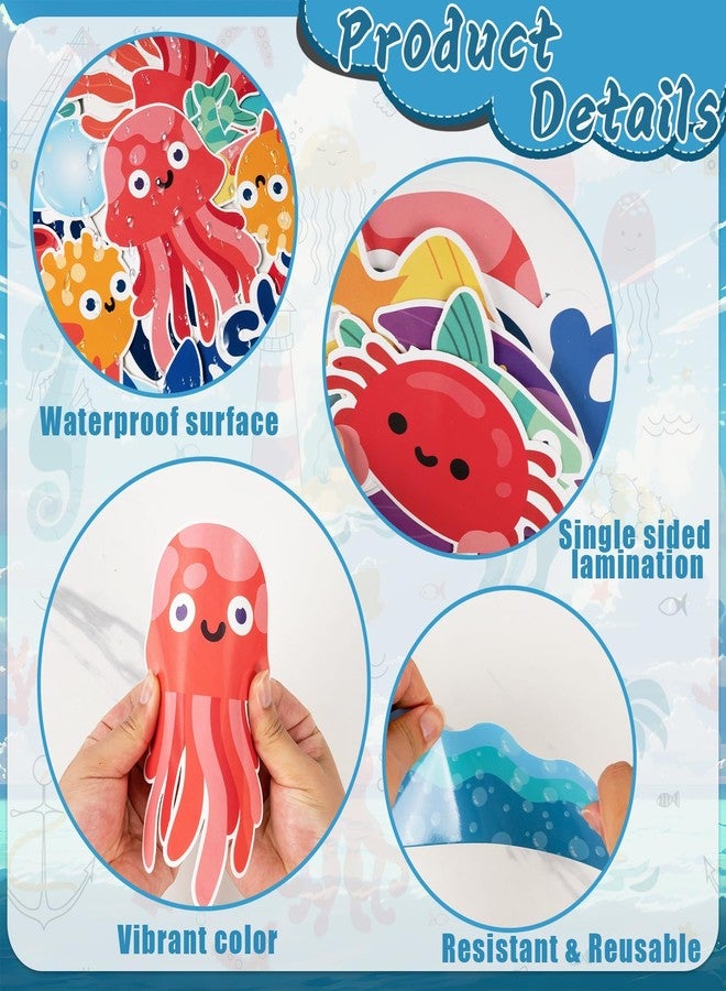 VABAMNA Ocean Themed Bulletin Board Border Decorations Under The Sea Classroom Decorations, 80Pcs Jellyfish Starfish Coral Ocean Animals Cutouts for Teacher Back to School Supplies Classroom Door Wall Decor - Image 5